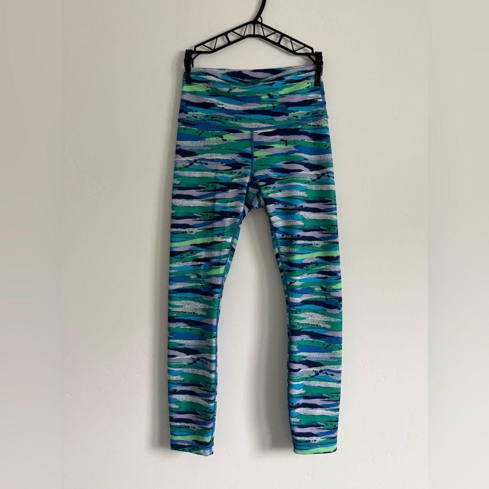 Lululemon Athletica Wonder Under High Rise Vibrant Blue and Green Leggings